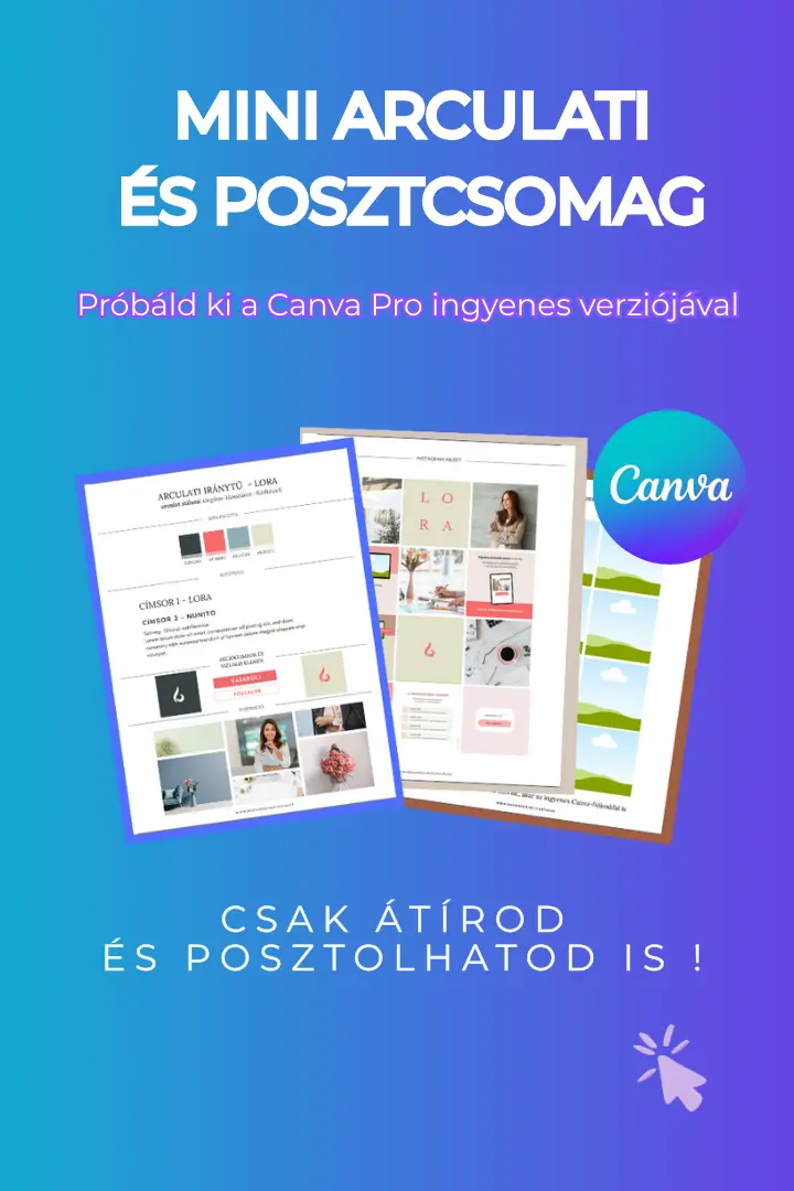 Mini arculati és posztcsomag sablon Canva-ban – azonnal letölthető hírlevél feliratkozásért cserébe
