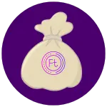 Pénzes zsák (konverzió ikon) Forint (Ft) jellel a weboldal pénztermelésének jelzésére.