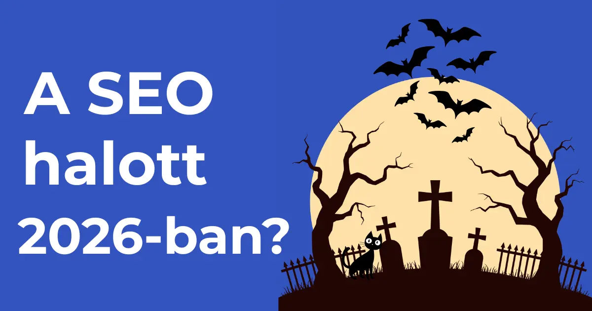 SEO AI 2026 stratégia: Halott a keresőoptimalizálás? – Illusztráció egy temetővel a holdfényben.